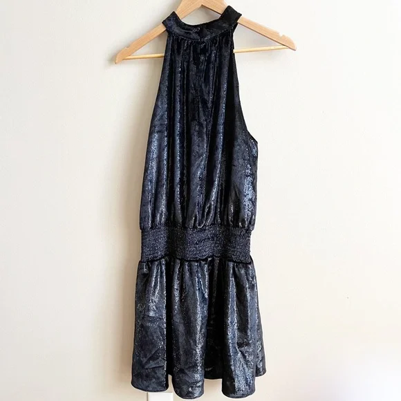 Ramy Brook Black Velvet Ellin Dress NWT